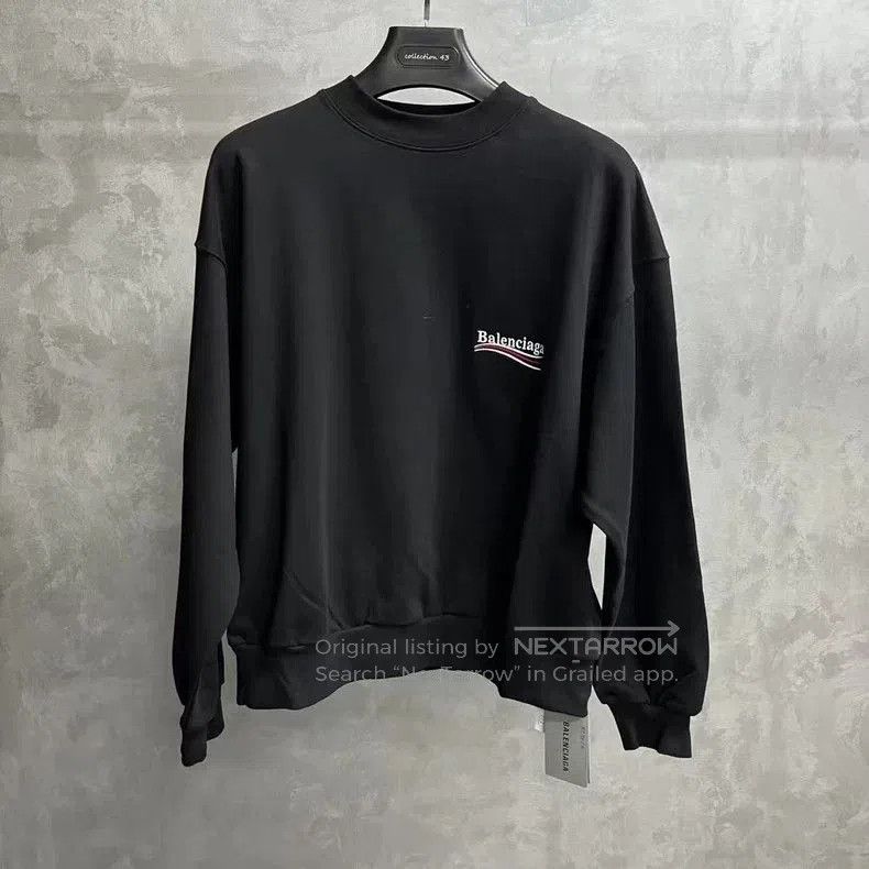 Balenciaga Balenciaga Black Logo Embroidered Sweatshirt. Size US XS / EU 42 / 0 - 1 Thumbnail