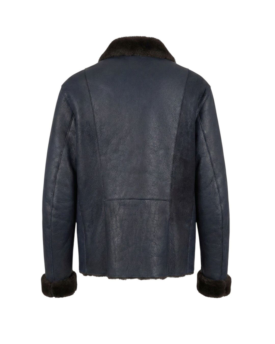 Emporio Armani ASYMMETRIC ZIP SHEARLING LEATHER COAT JACKET Size US M / EU 48-50 / 2 - 2 Thumbnail