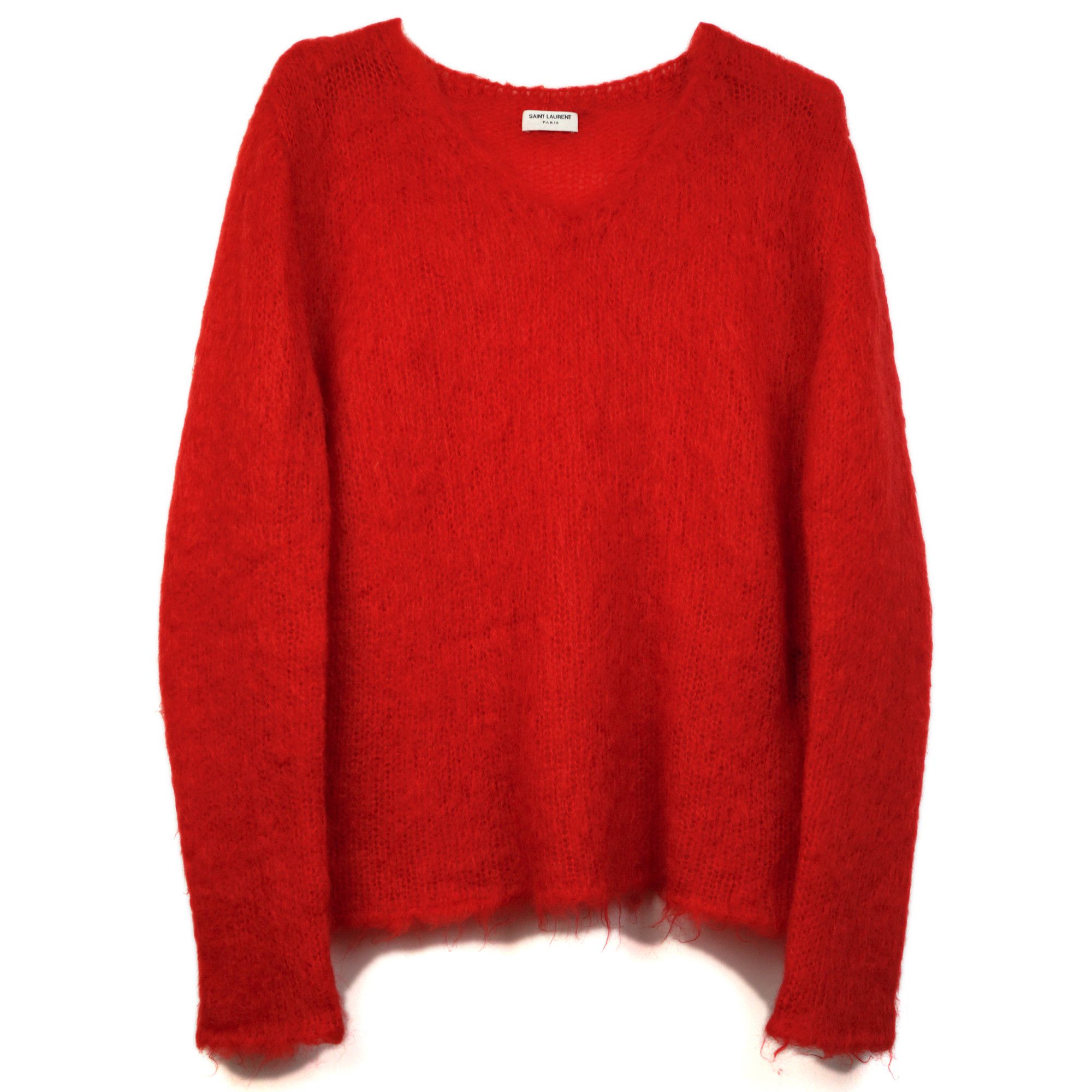 Saint Laurent Paris Saint Laurent Paris Red Mohair Sweater Size US S / EU 44-46 / 1 - 1 Thumbnail