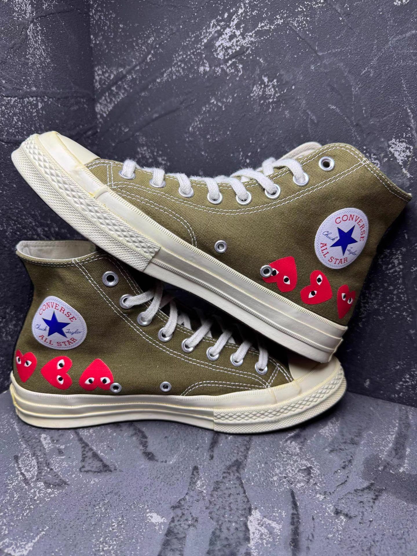 Converse CDG x Converse 1970s Olive Green with Heart Logo Print Q10 Size US 8.5 / EU 41-42 - 5 Thumbnail