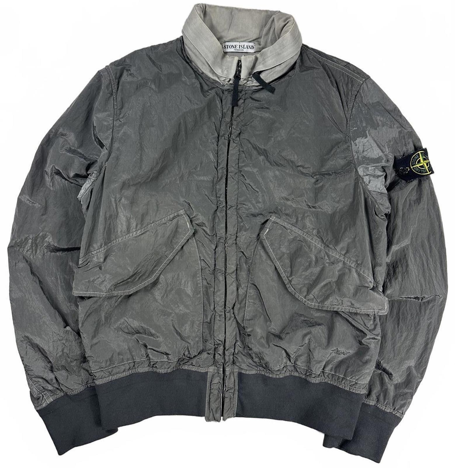 Stone Island 2009 Nylon Metal Bomber Jacket Grey Large