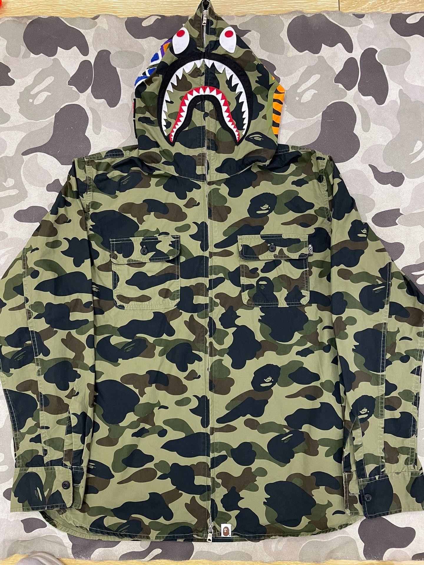 Bape Bape X Green Shark Sweatshirt Pullover Size US XXL / EU 58 / 5 - 1 Thumbnail
