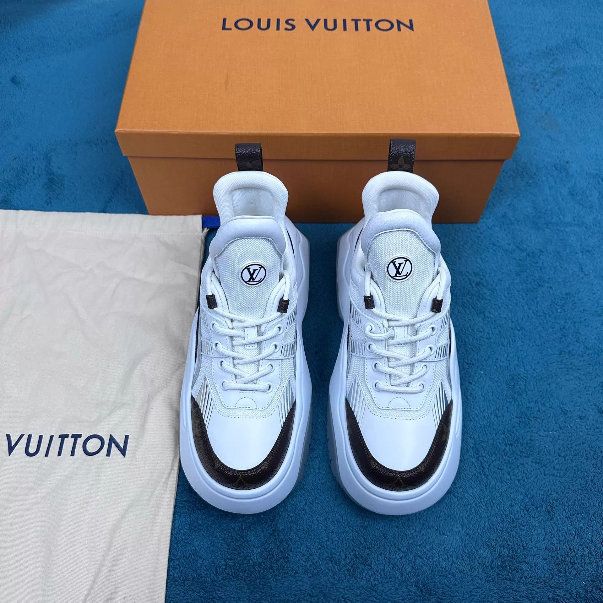 Louis Vuitton LV 2.0 White Brown Dad Shoe Size US 7.5 / IT 37.5 - 1 Thumbnail