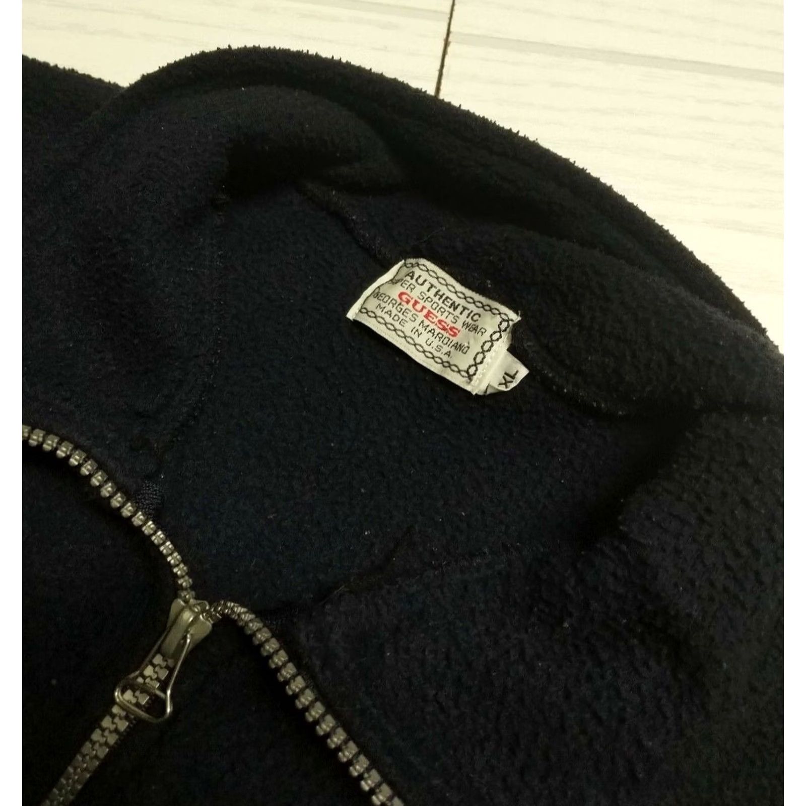 Guess Vintage Guess Quilted Fleece Georges Marciano USA Made Navy Blue Unisex Adults Sweater Size US XXL / EU 58 / 5 - 5 Thumbnail