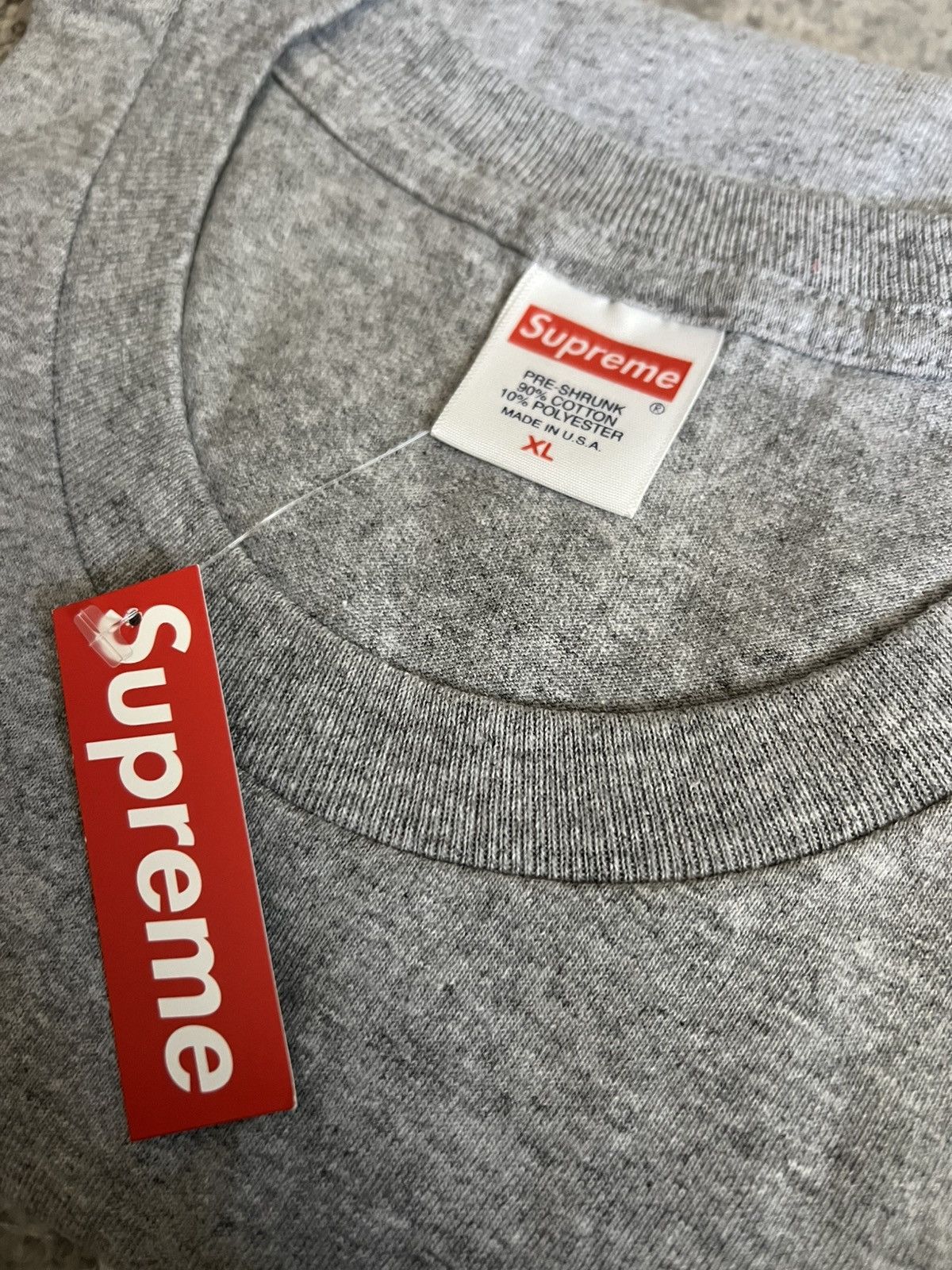 Supreme SS18 Supreme Necklace Tee T-shirt Heather Grey XL 2018 Size US XL / EU 56 / 4 - 4 Thumbnail