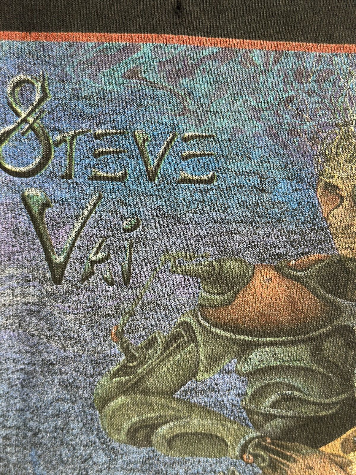 Band Tees Thrashed Vintage Steve Vai Ultra Zone Sun Faded Grunge Tee Size US XL / EU 56 / 4 - 4 Thumbnail