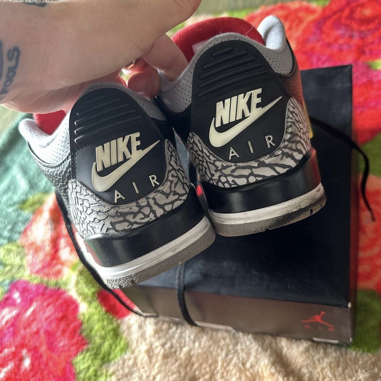 Jordan Brand × Nike Air Jordan 3 Retro Black Cement 2018 Size US 8.5 / EU 41-42 - 6 Thumbnail