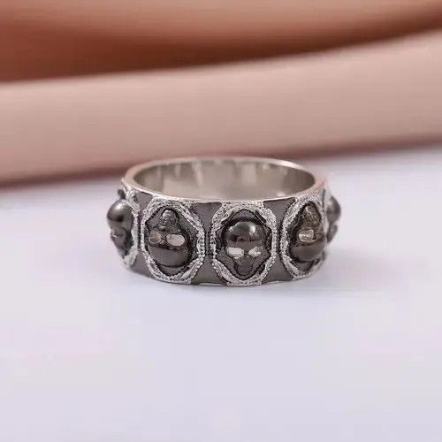 Ring Of Fire Skull Rings Size 7 8 9 10 11 Size ONE SIZE - 4 Thumbnail