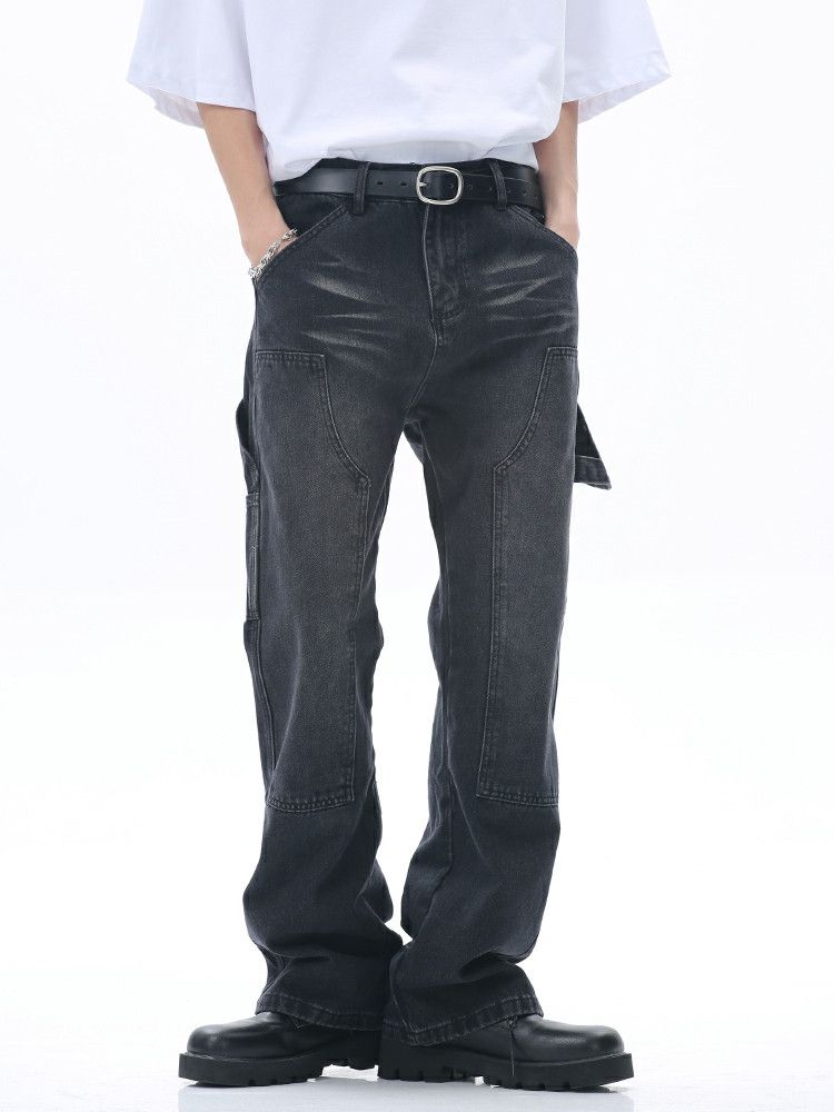 skate hiphop washed distressed jeans