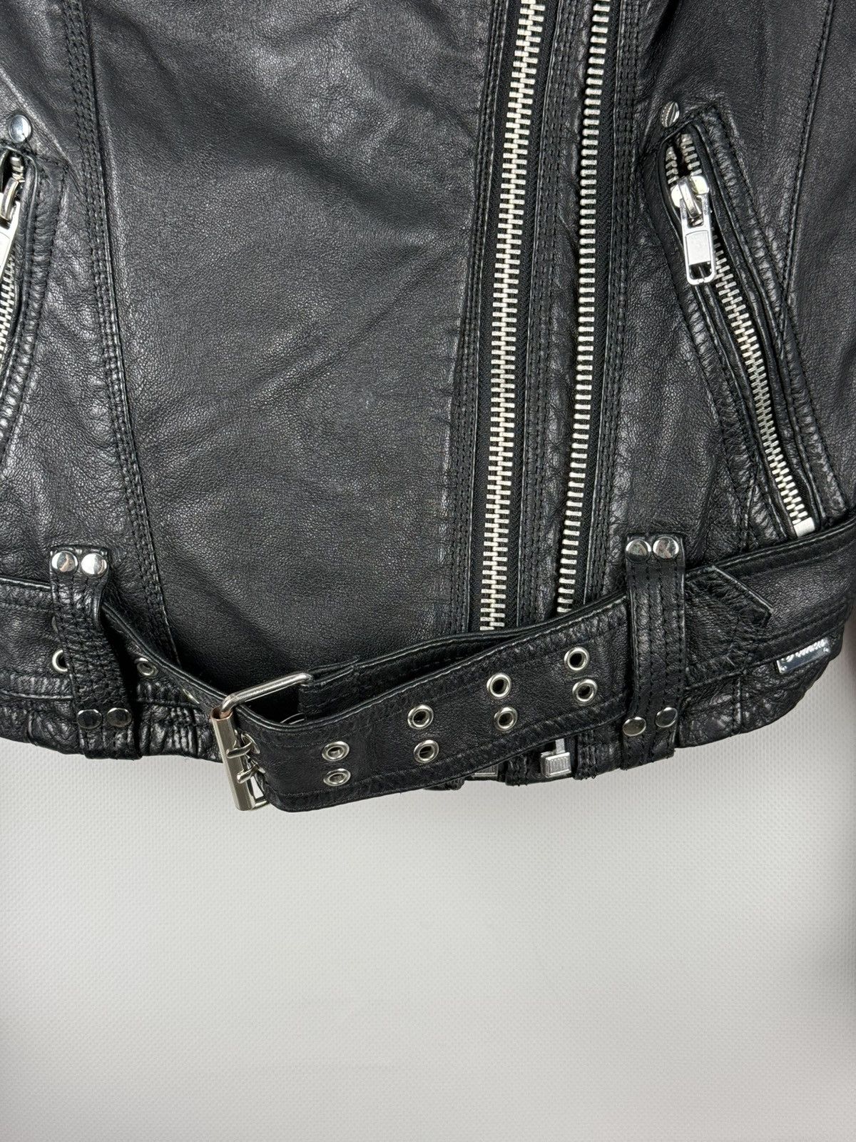 JOFAMA Jofama By Kenza Ladies Gothic Leather Biker Jacket Size 34 Size XS / US 0-2 / IT 36-38 - 9 Thumbnail