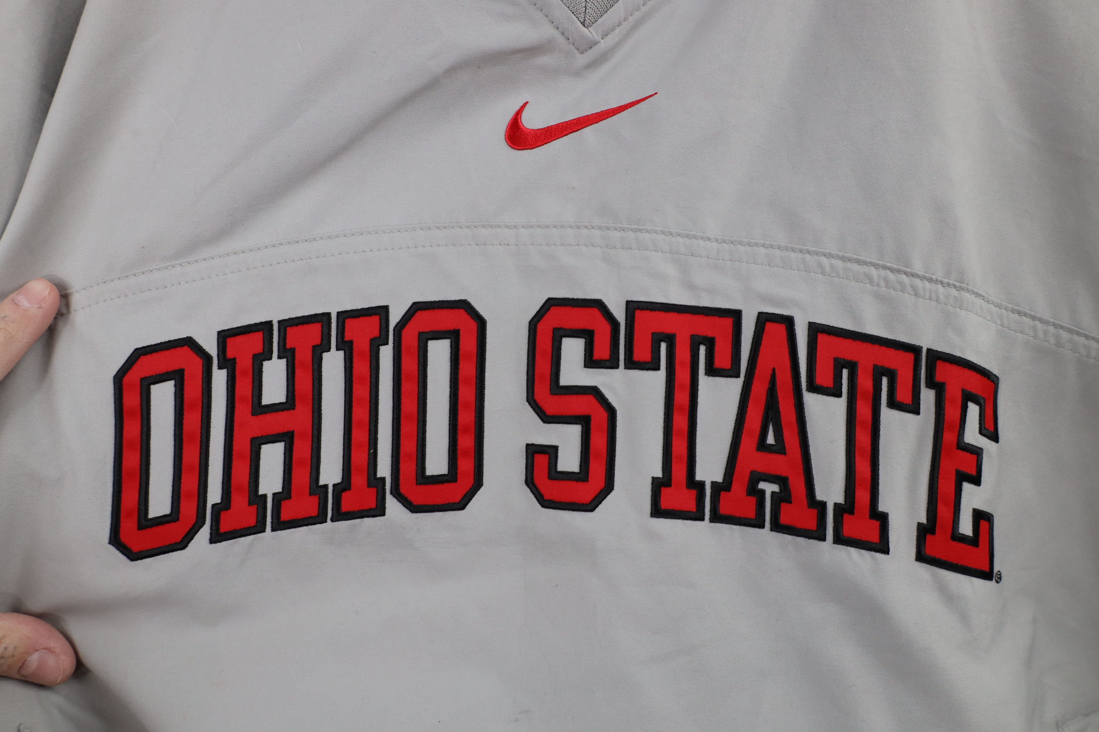 Nike × Vintage Vintage Nike Center Swoosh Ohio State University Jacket Gray Size US M / EU 48-50 / 2 - 4 Thumbnail