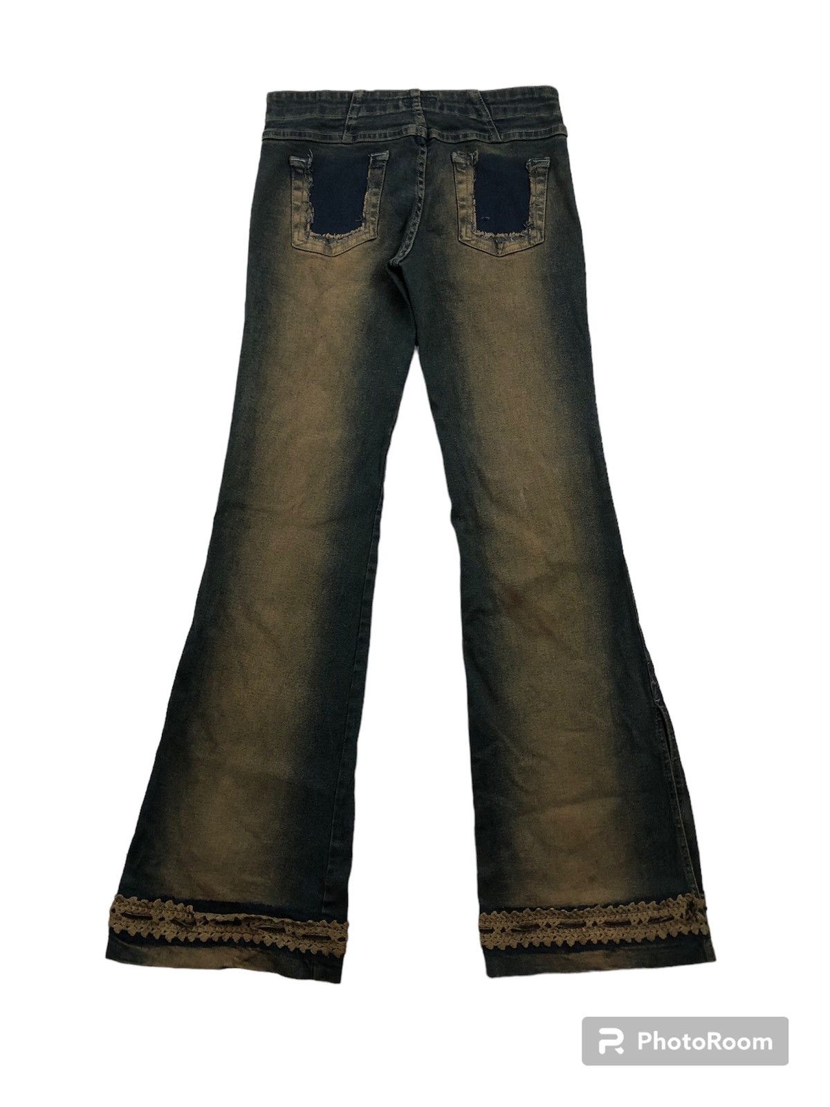 image of Avant Garde x Jnco Y2K Flared Bootcut Distressed Denim Design in Blue, Women's (Size 28)