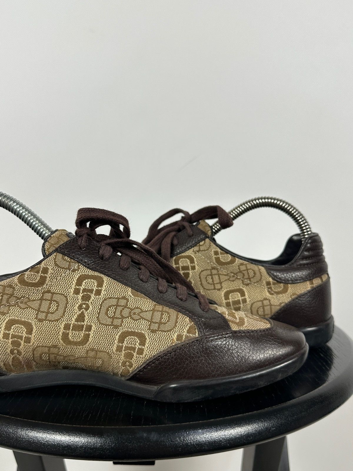 Gucci Gucci GG Monogram Leather/Canvas Lace Up Low Sneakers Size US 6 / IT 36 - 19 Thumbnail