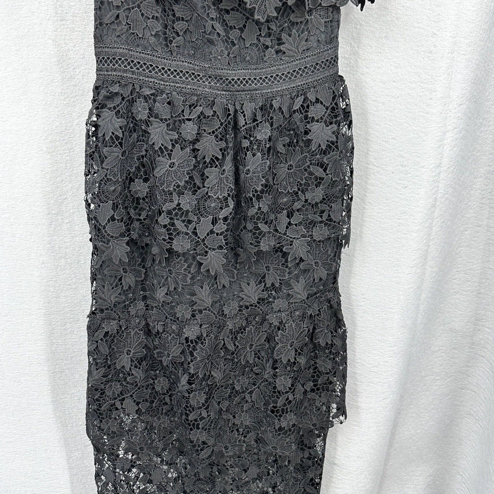 Joie Joie Belisa Dress Women 0 One Shoulder Midi Tiered Eyelet Lace Cottagecore Quiet Size XS / US 0-2 / IT 36-38 - 3 Thumbnail