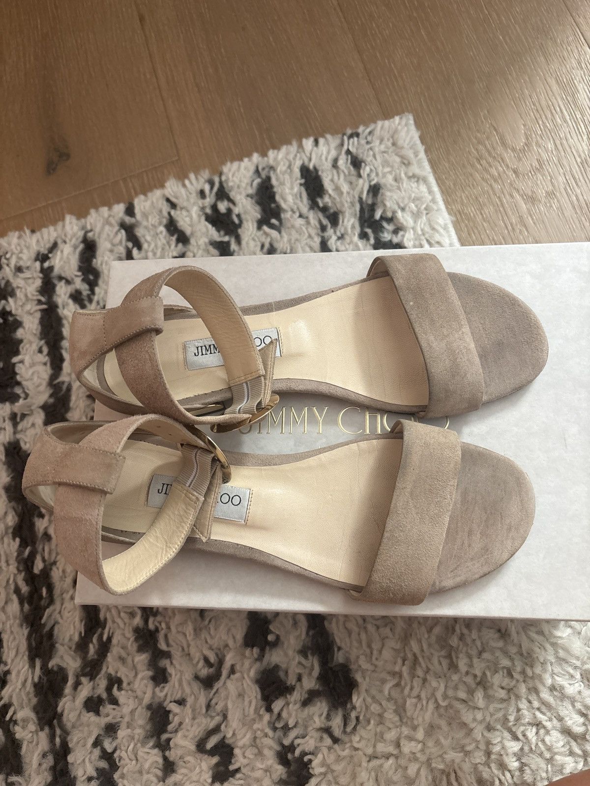 Jimmy Choo Jimmy Choo Suede Jaimie Ankle Strap Sandal Size US 9.5 / IT 39.5 - 1 Thumbnail