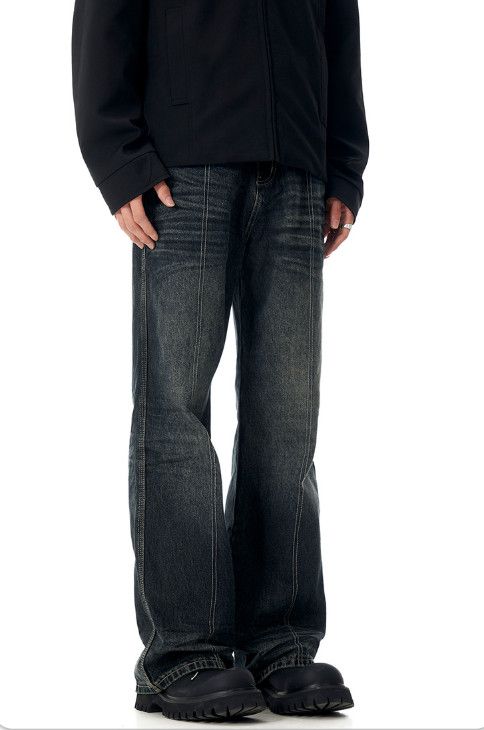 Jean Retro men's distressed patchwork loose casual jeans Size US 32 / EU 48 - 2 Thumbnail