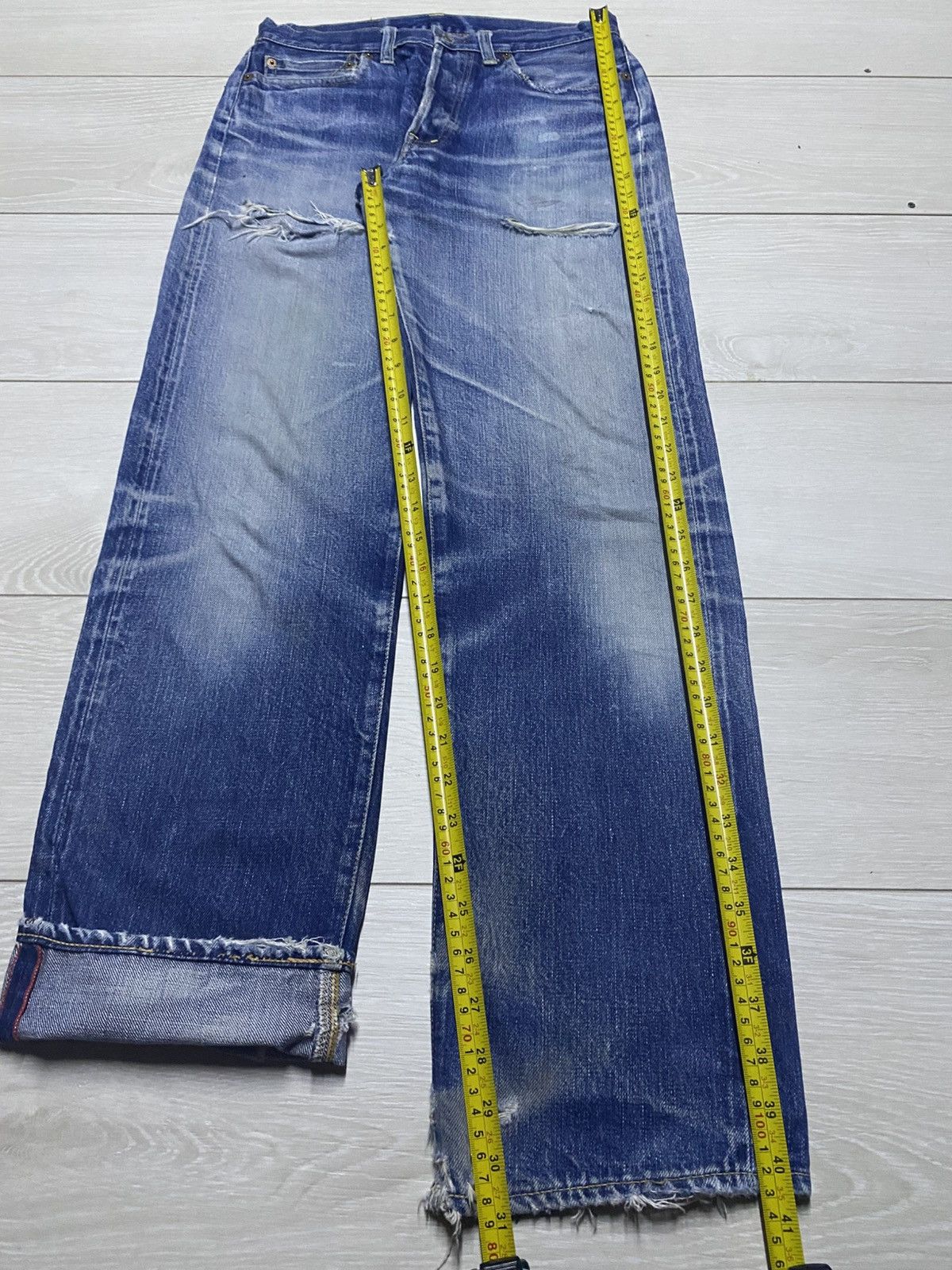 Japanese Brand Vintage Japanese Iron Hr Market Selvedge Crazy Distressed Size US 28 / EU 44 - 22 Thumbnail