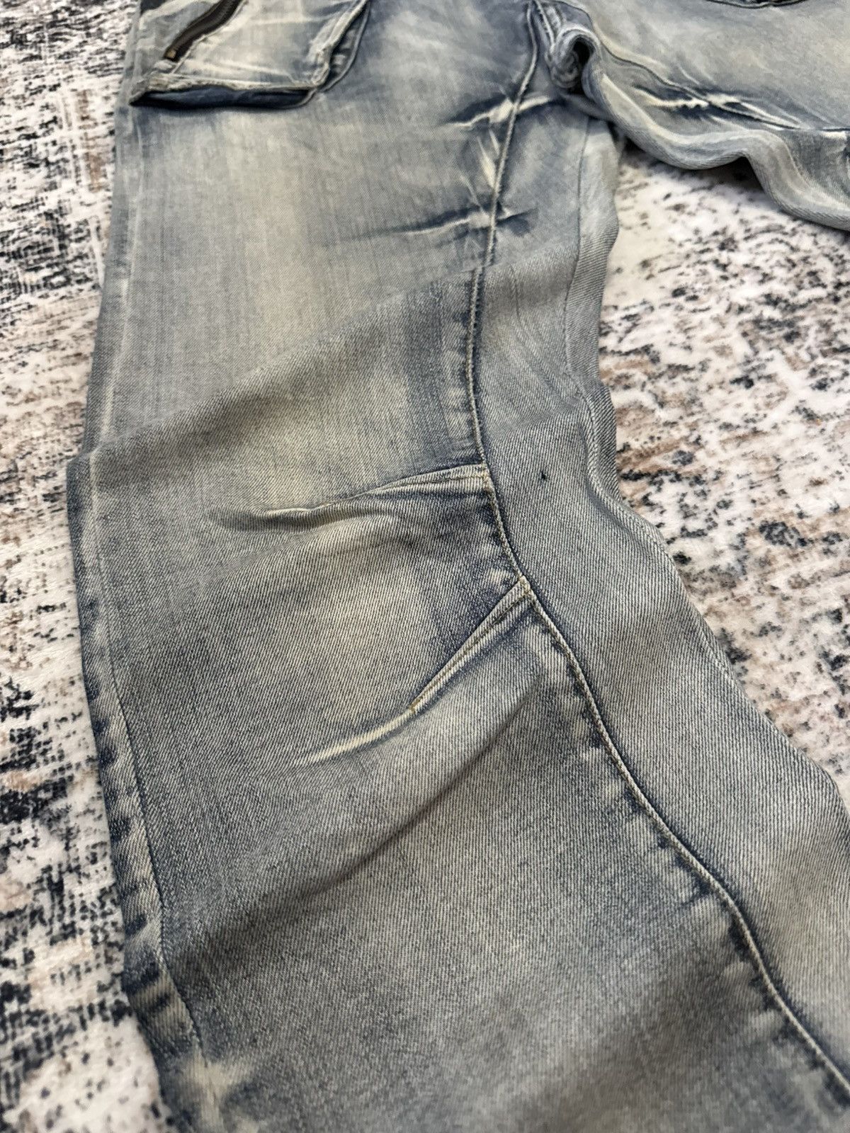 If Six Was Nine 2000s PPFM Japan Panneled Curved Leg Stacked Jeans Size US 33 - 7 Thumbnail