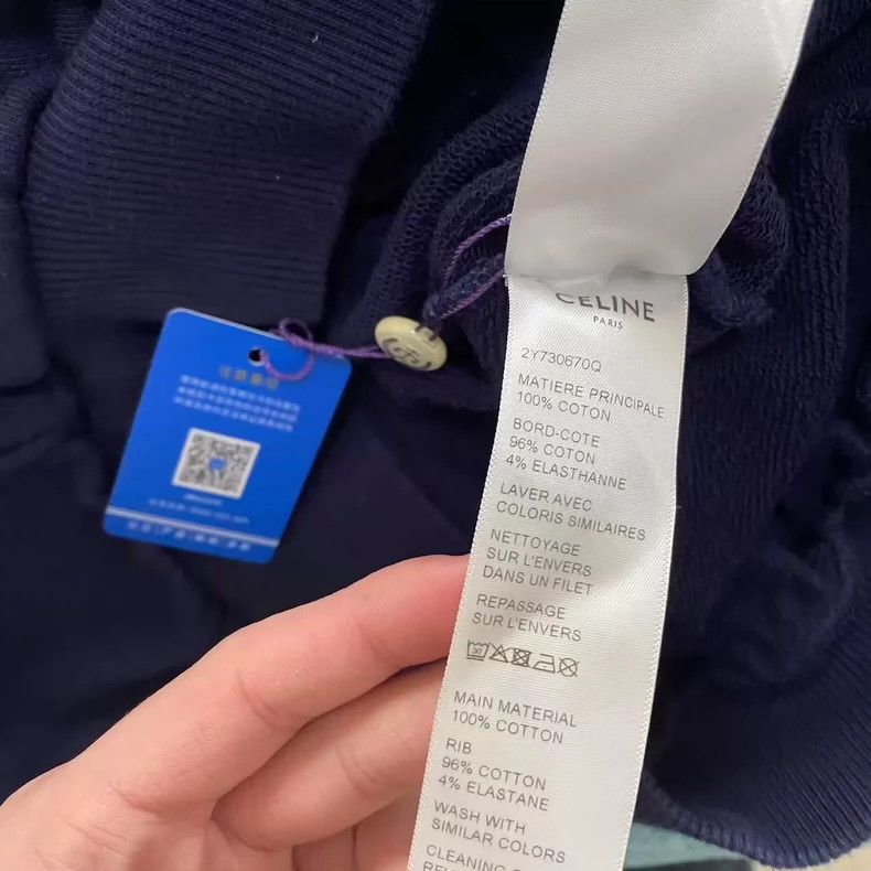 Celine Celine Blue-gray color-block hooded sweatshirt 2503-Nextarr Size US XS / EU 42 / 0 - 7 Thumbnail