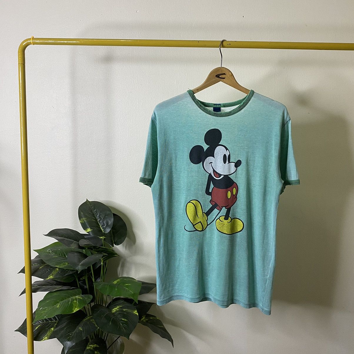 Disney × Mickey Mouse × Vintage Vintage 2000s Disney Mickey Mouse Ringer Tee Distressed Size US M / EU 48-50 / 2 - 1 Thumbnail
