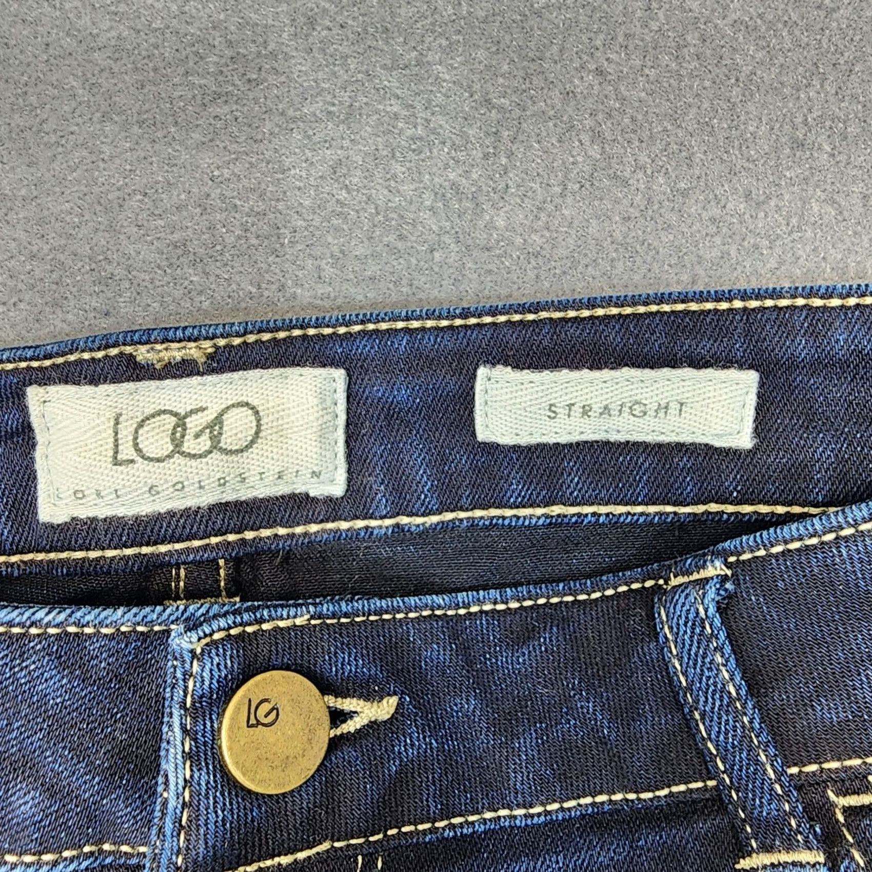 Vintage VINTAGE LOGO Lori Goldstein Jeans 16 Women Blue Dark Wash Straight Stretch Casual Womens Jeans Size 38" / US 16 / IT 52 - 4 Thumbnail