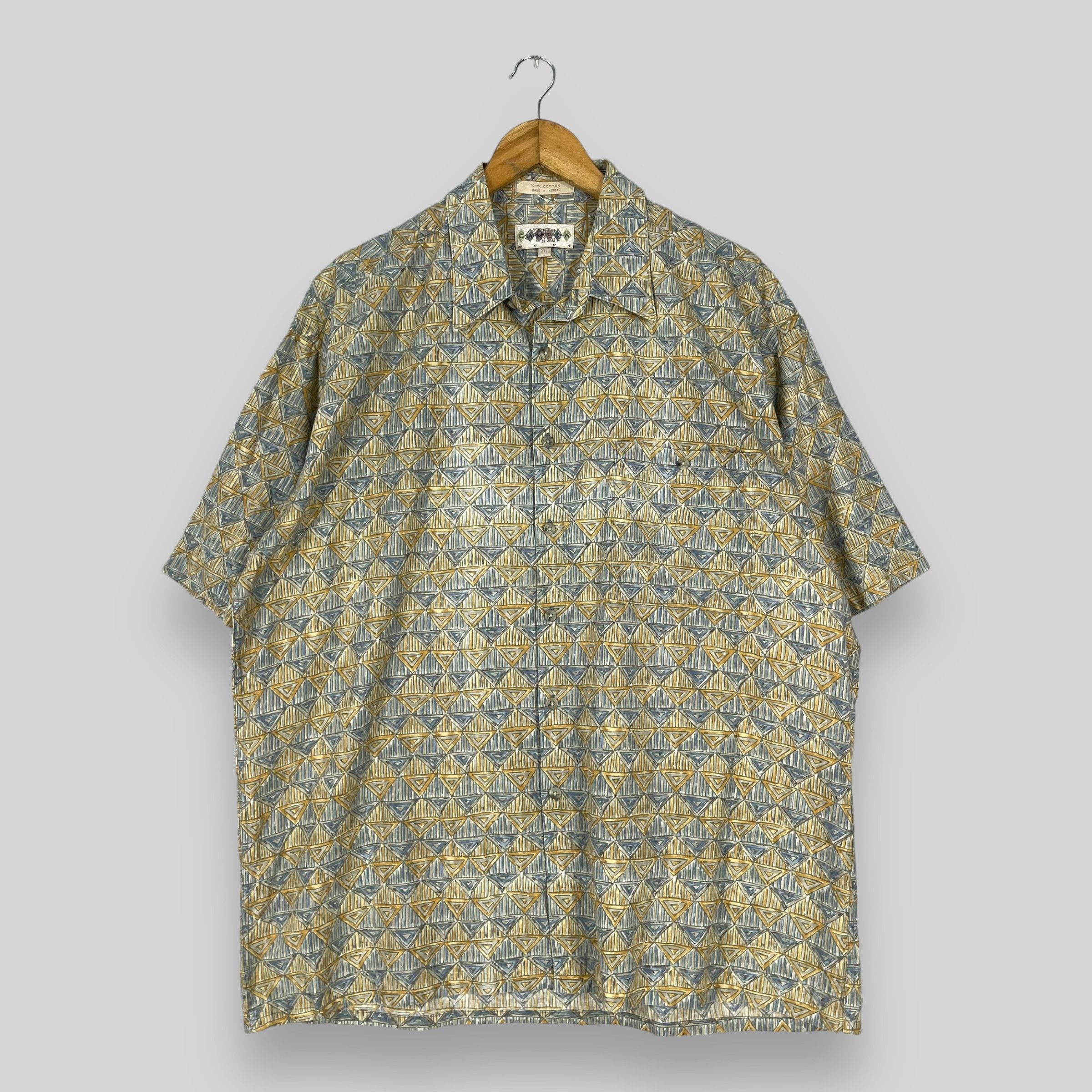 Japanese Brand CAMPIA MODA Hawaii Abstract Geometrical Artwork Shirt Size US XL / EU 56 / 4 - 1 Thumbnail