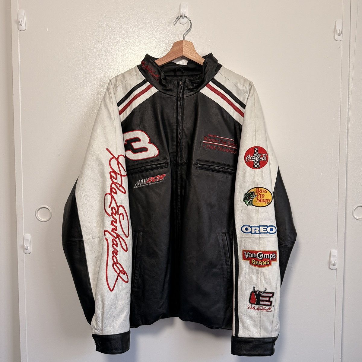 NASCAR Vintage Dale Eranhardt Leather Jacket Size US XL / EU 56 / 4 - 1 Thumbnail