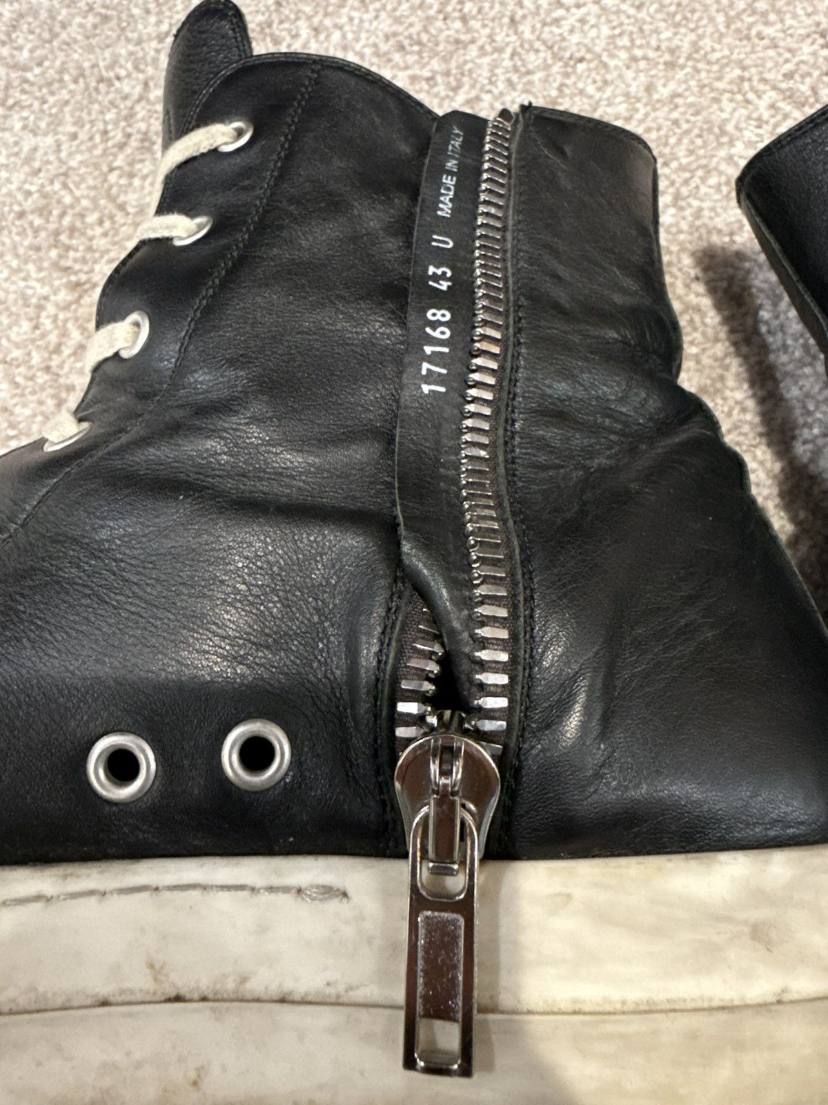Rick Owens Rick Owens Ramones High Top Calfskin Sneaker FW19 Size US 10 / EU 43 - 8 Thumbnail