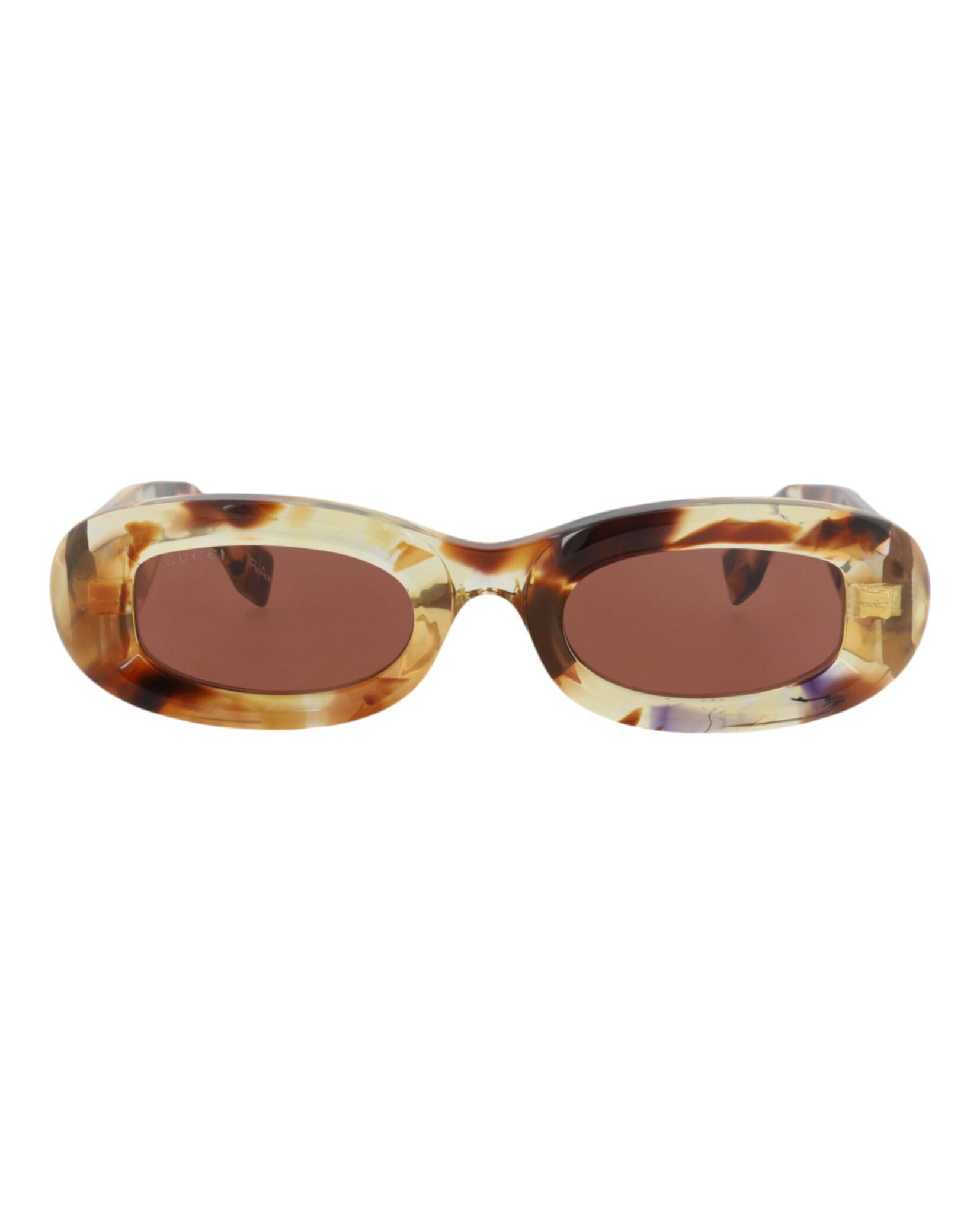 Round-Frame Recycled Acetate Sunglasses in Brown, Women's