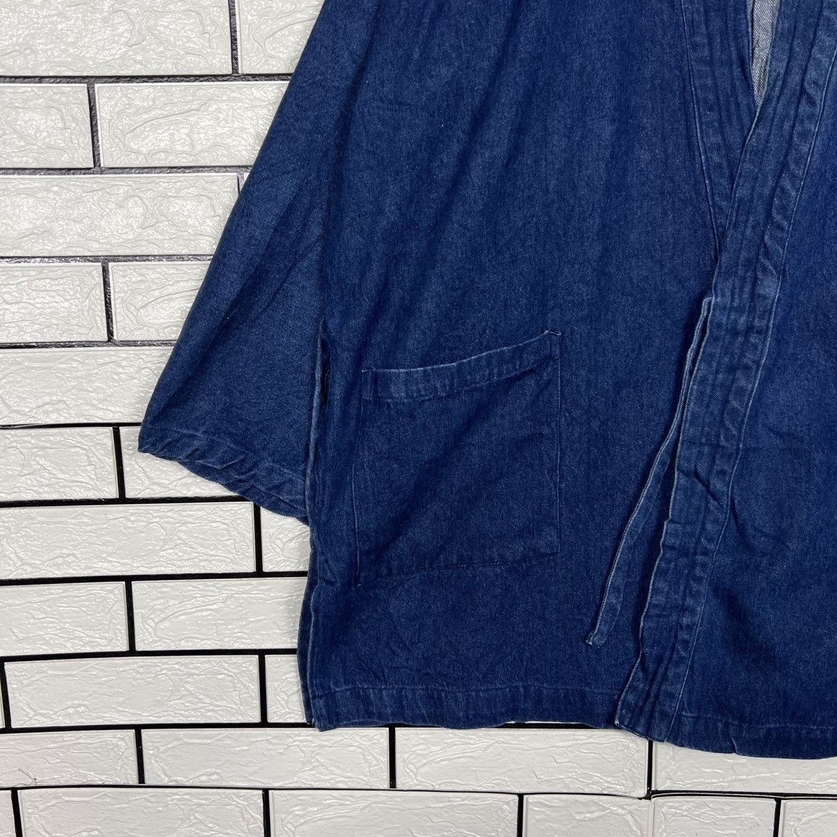 Japanese Brand Vintage KIMONO Blue Indigo Denim Hanten Jacket #4053-C184 Size US L / EU 52-54 / 3 - 5 Thumbnail