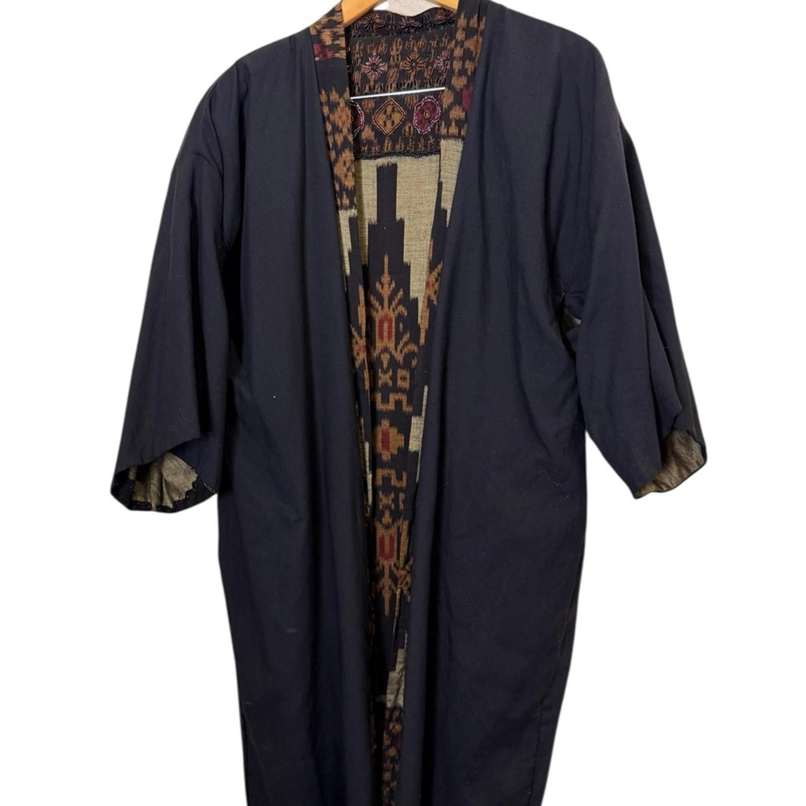 Other Raw Silk and Hand Beaded Ikat Women's Kimono Jacket sz O/S Size ONE SIZE - 8 Thumbnail