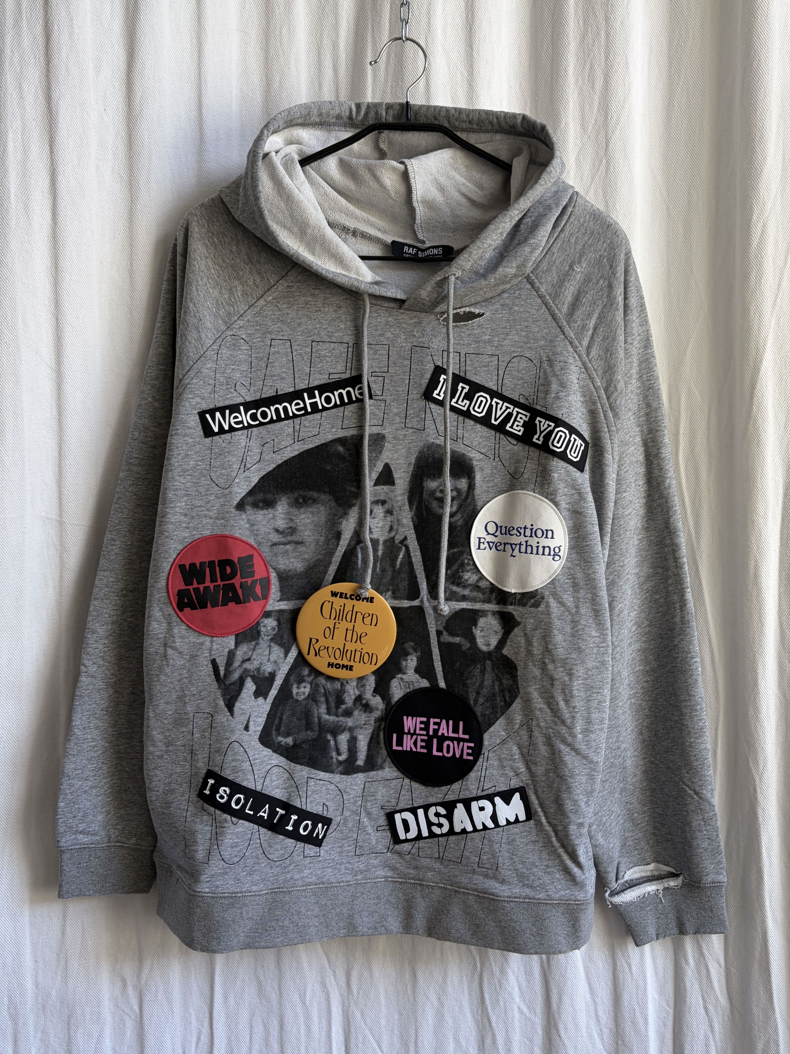 Raf Simons AW20/21 “I Love The Youth” Distressed Zip Up Hoodie