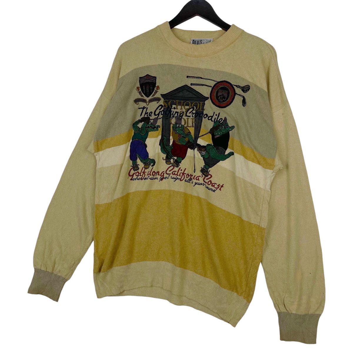 Vintage Vintage School The Golfing Crocodile Embroidered Cream Size US XL / EU 56 / 4 - 2 Thumbnail