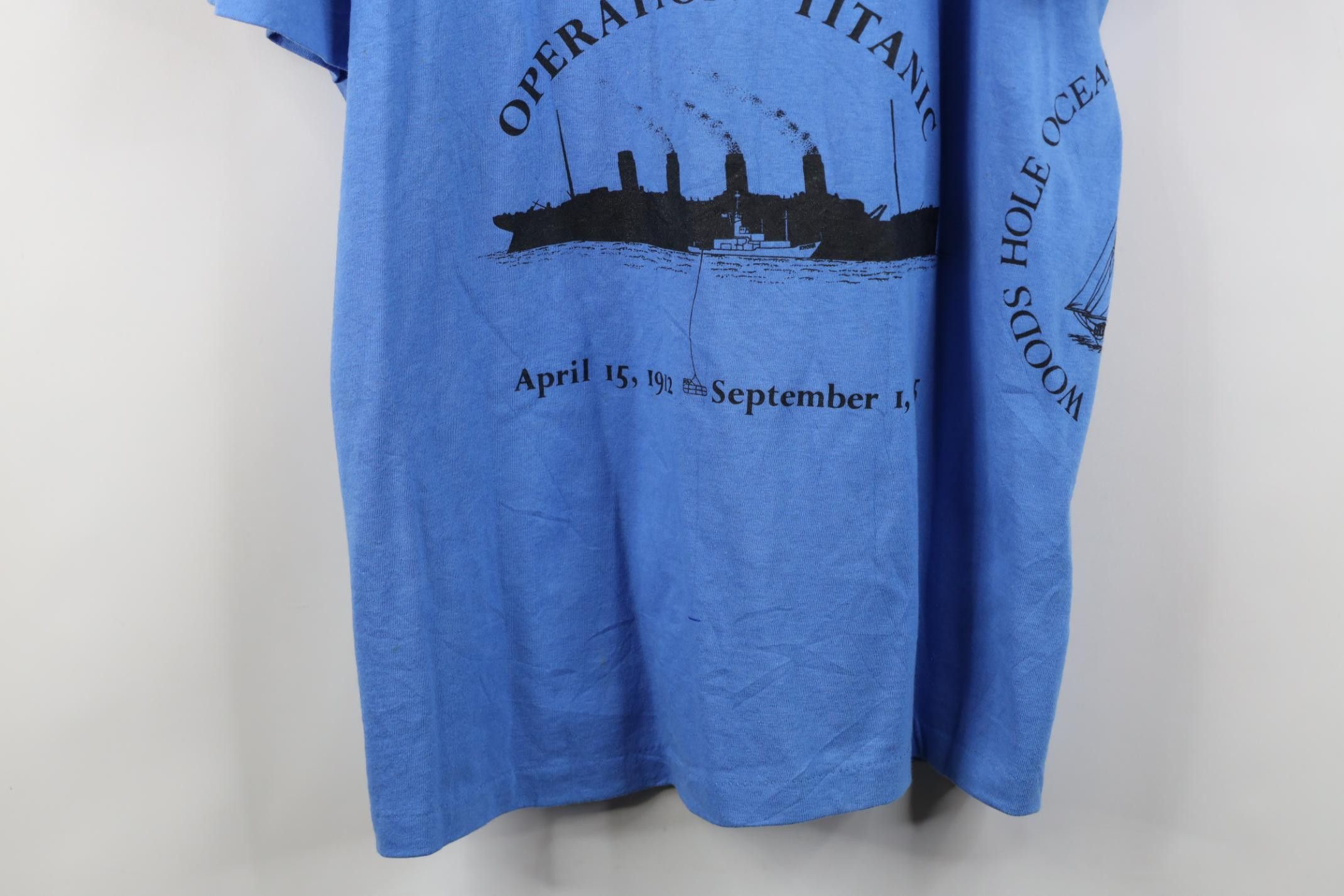 Vintage Vintage 80s Off Broadway On the Operation Titanic T-Shirt Size US XL / EU 56 / 4 - 3 Thumbnail