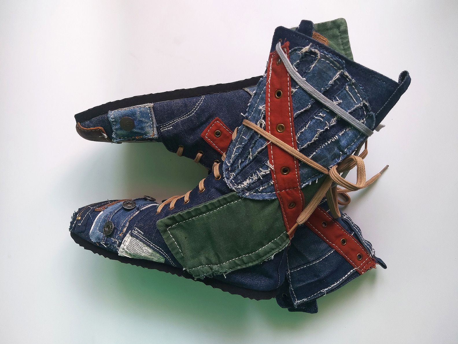 Other Upcycled Denim Artisanal Boot I One of a Kind I US9 Size US 9 / EU 42 - 6 Thumbnail