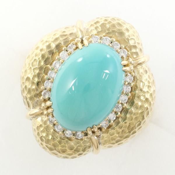 Other Other K18 Yellow Gold Turquoise Ring 11.5 Size Metal Ring in Great Condition Size ONE SIZE - 1 Thumbnail