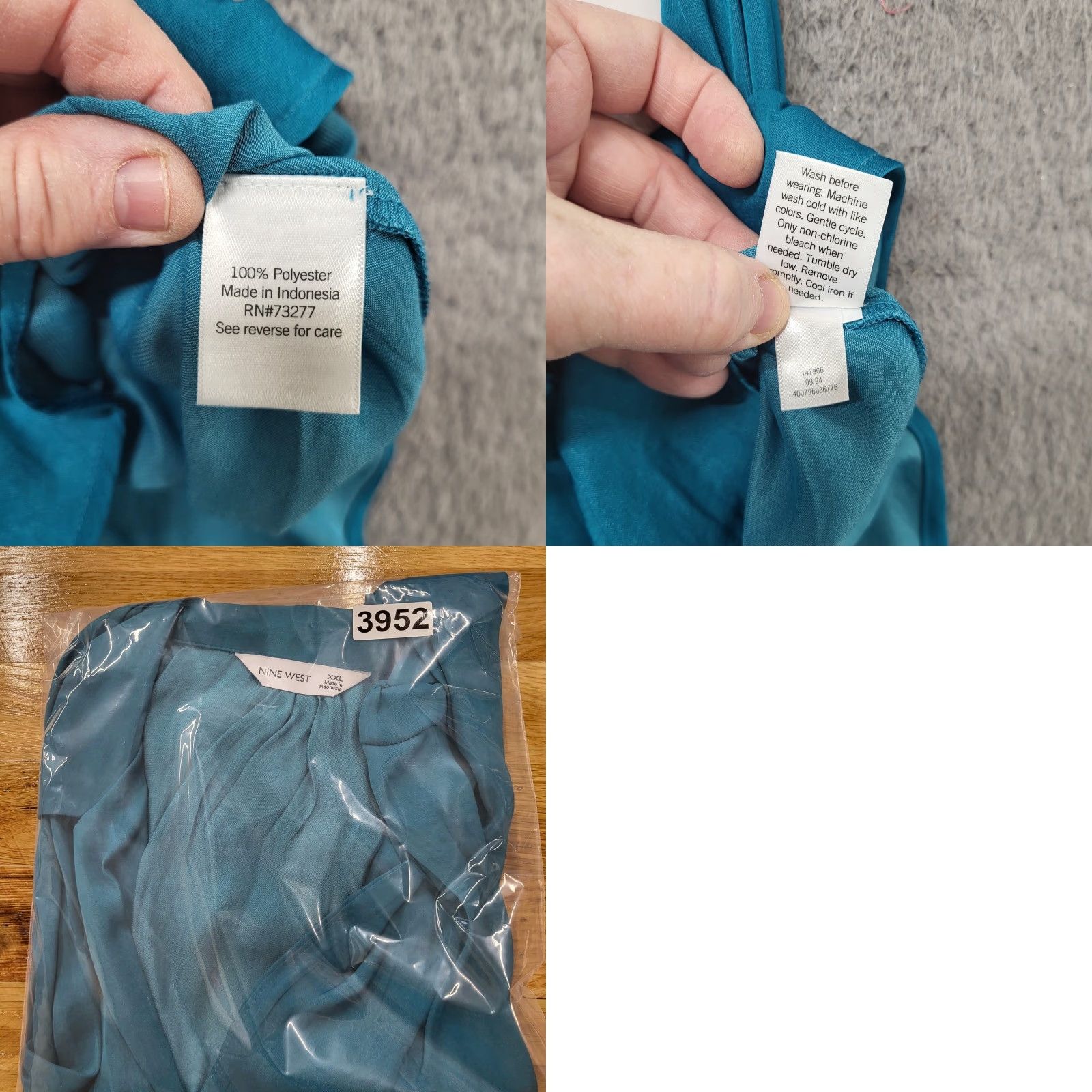 Nine West Nine West Blouse Women's XXL Morocan Teal Button-Down Sleeveless Shirt Shirt Blouse Regular Fit VINTAGE=no Size XXL / US 16-18 / IT 52-54 - 9 Thumbnail