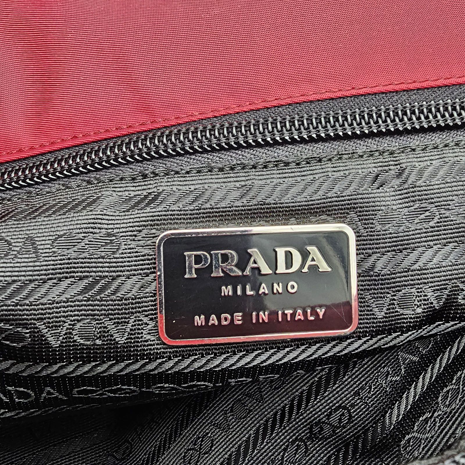 Prada Prada Tessuto Deep Red Burgundy Nylon Shopping Tote Size ONE SIZE - 10 Thumbnail