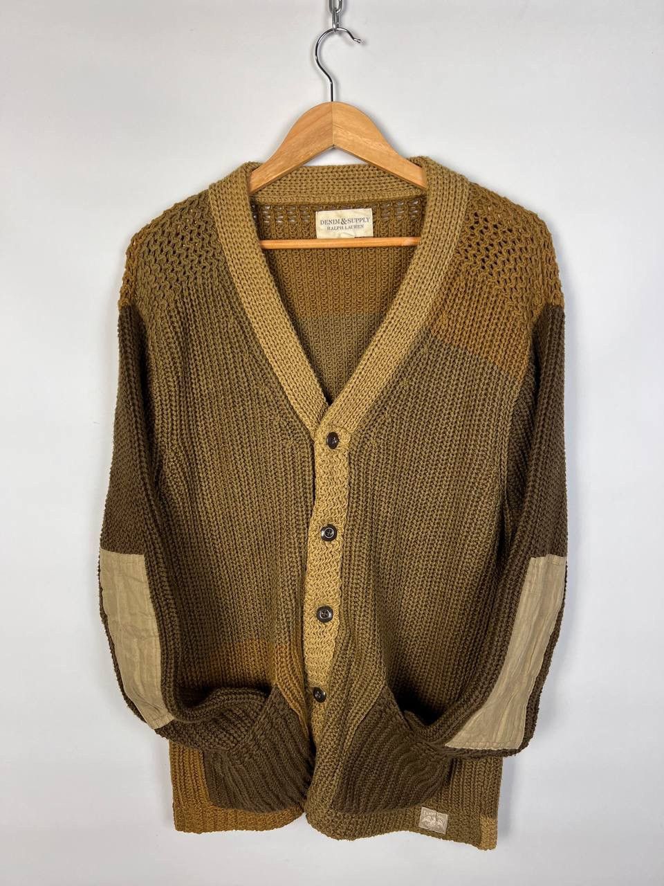 image of Denim And Supply Ralph Laurent Loose Knit Cardigan in Brown, Men's (Size XL)