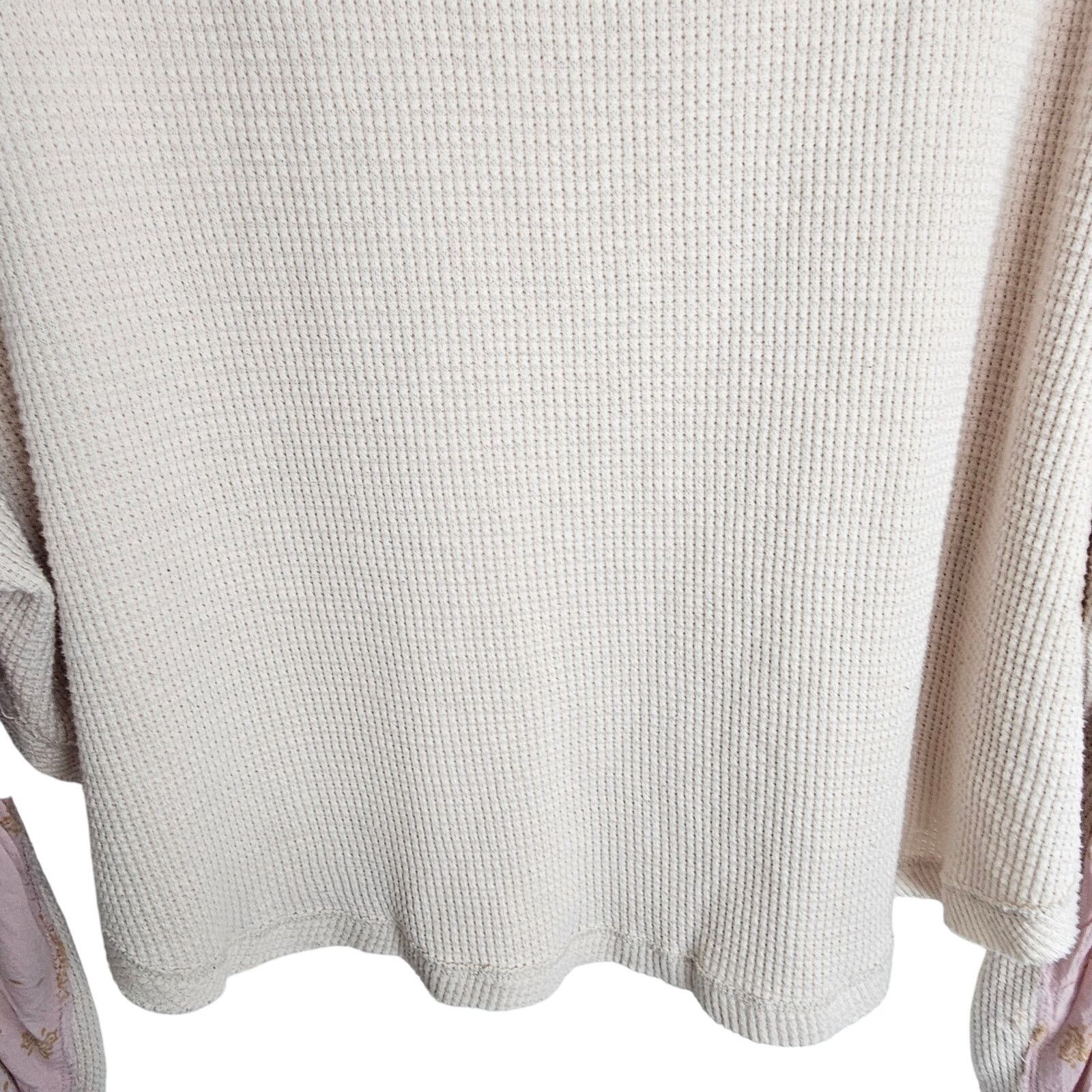 Free People Free People Blossom Printed Balloon Sleeve Thermal Sweater Size M / US 6-8 / IT 42-44 - 4 Thumbnail