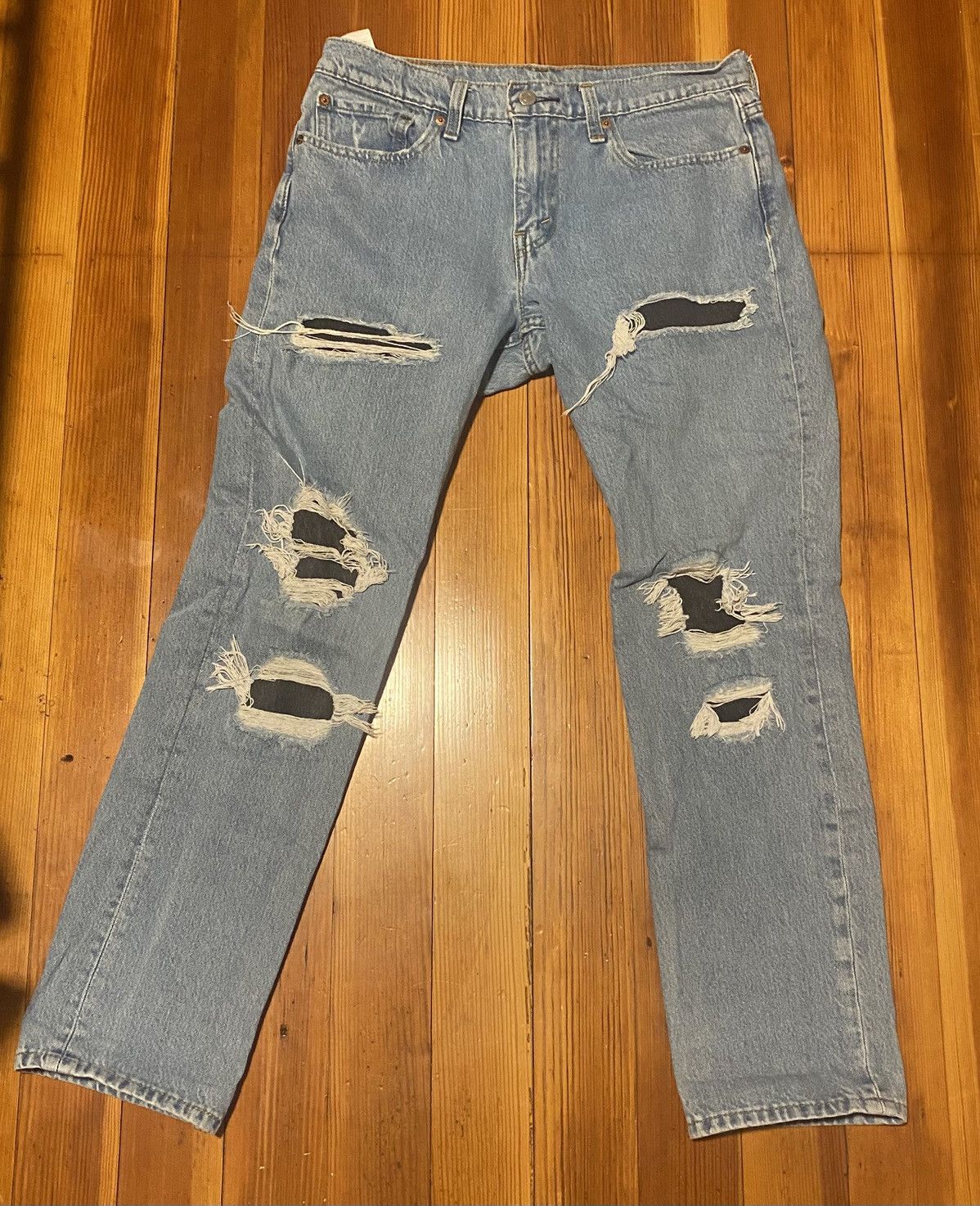 Levi's levis 511 light wash distressed jeans Size US 32 / EU 48 - 3 Thumbnail
