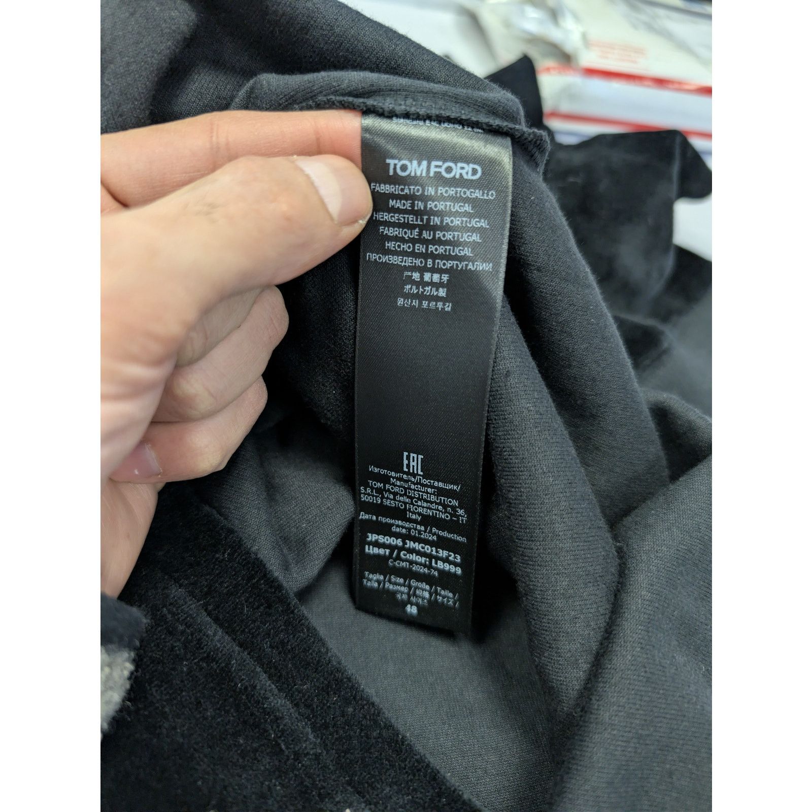 Tom Ford o1rshd1 CC20 Black Modal Velour Polo Shirt in Black Size US M / EU 48-50 / 2 - 17 Thumbnail