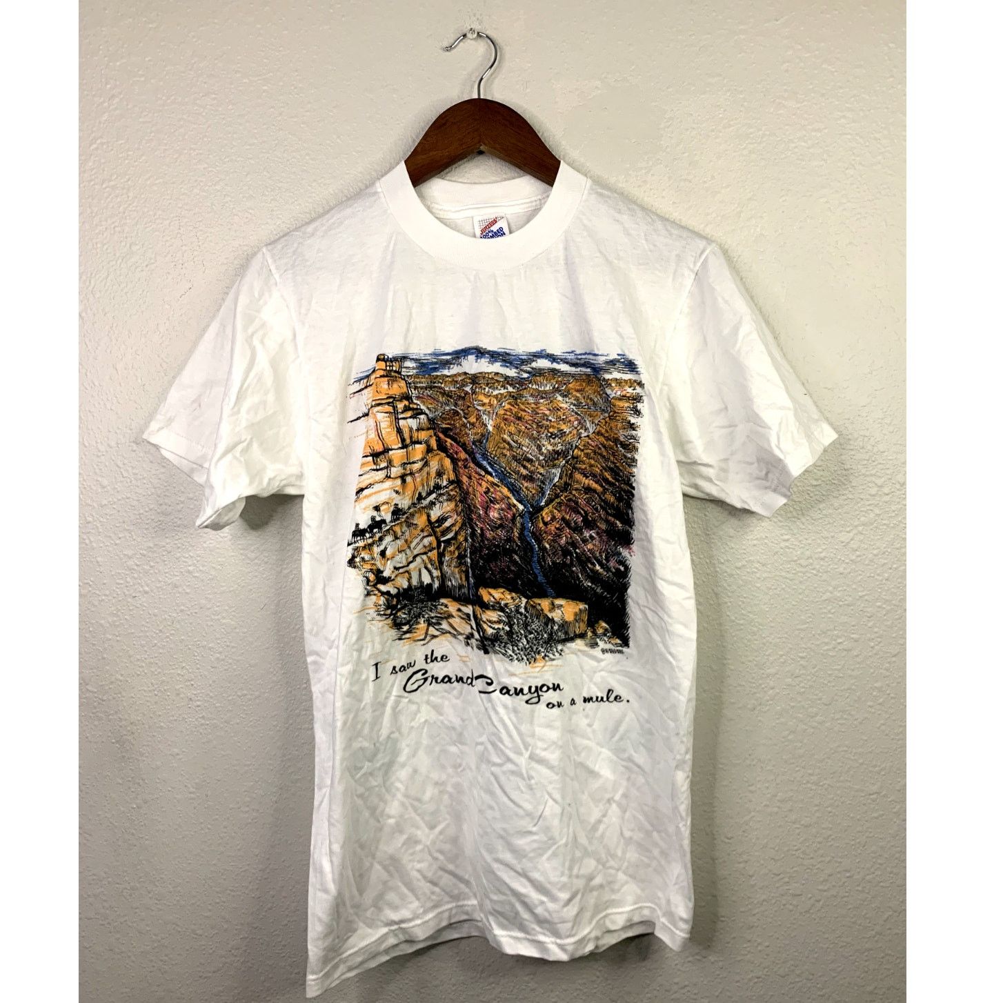 Jerzees Vintage Test Print Shirt Grand Canyon Arizona White M Tee Size US M / EU 48-50 / 2 - 1 Thumbnail