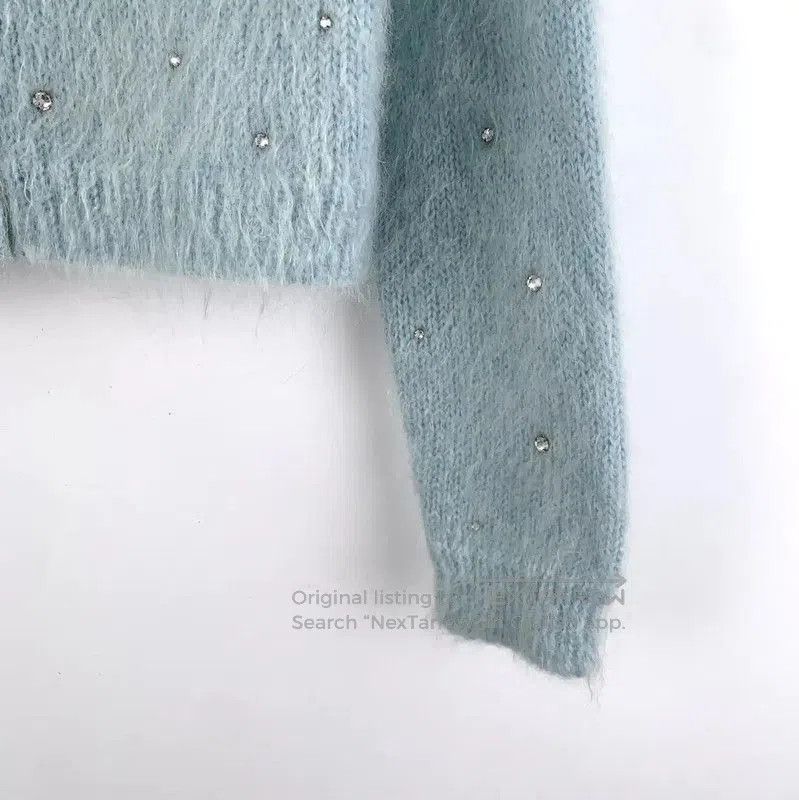 Miu Miu Miu Miu Light Blue Mohair Cardigan for Women . Size M / US 6-8 / IT 42-44 - 4 Thumbnail