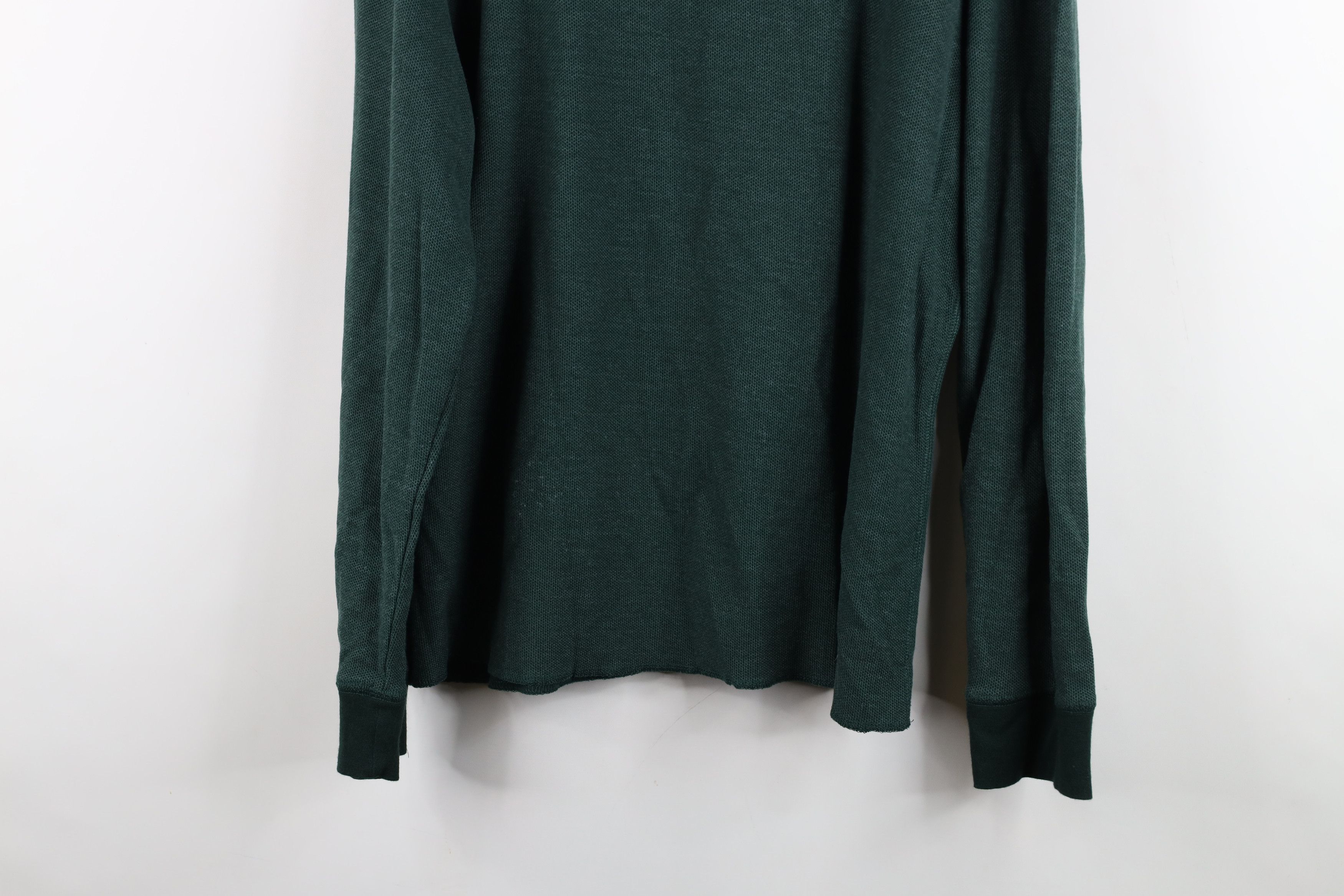 UNTUCKit Untuckit Waffle Knit Henley Long Sleeve T-Shirt Green Size US L / EU 52-54 / 3 - 12 Thumbnail