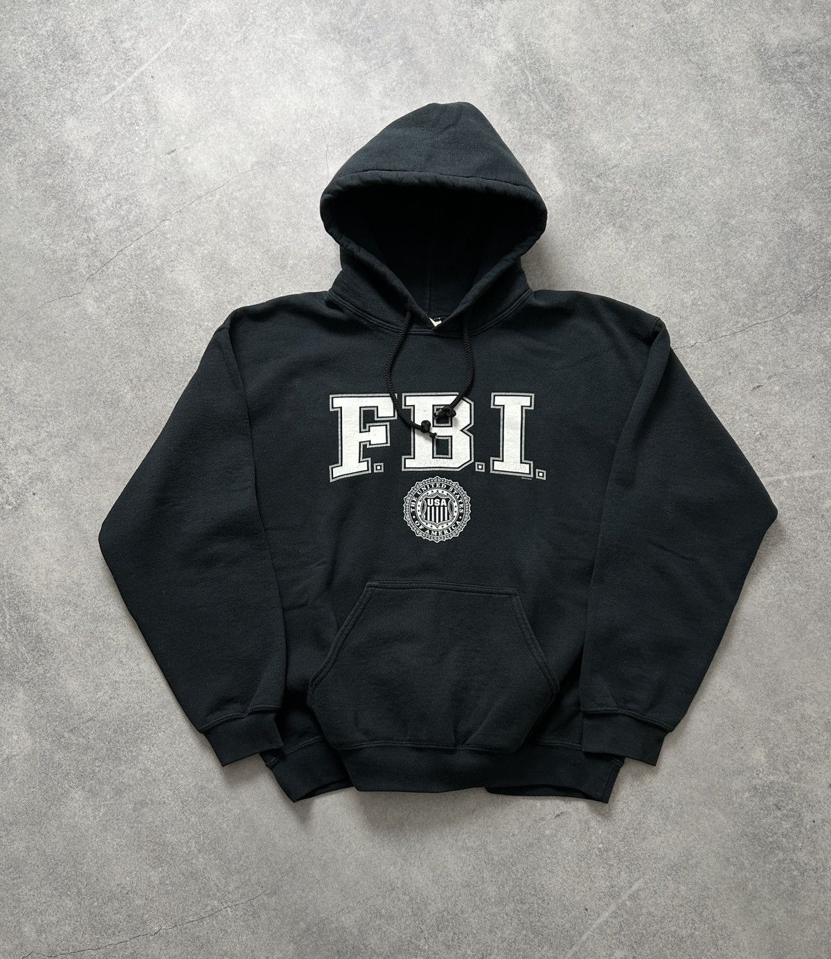 Vintage Vintage FBI big logo street-wear hoodies mens black Size US M / EU 48-50 / 2 - 1 Thumbnail