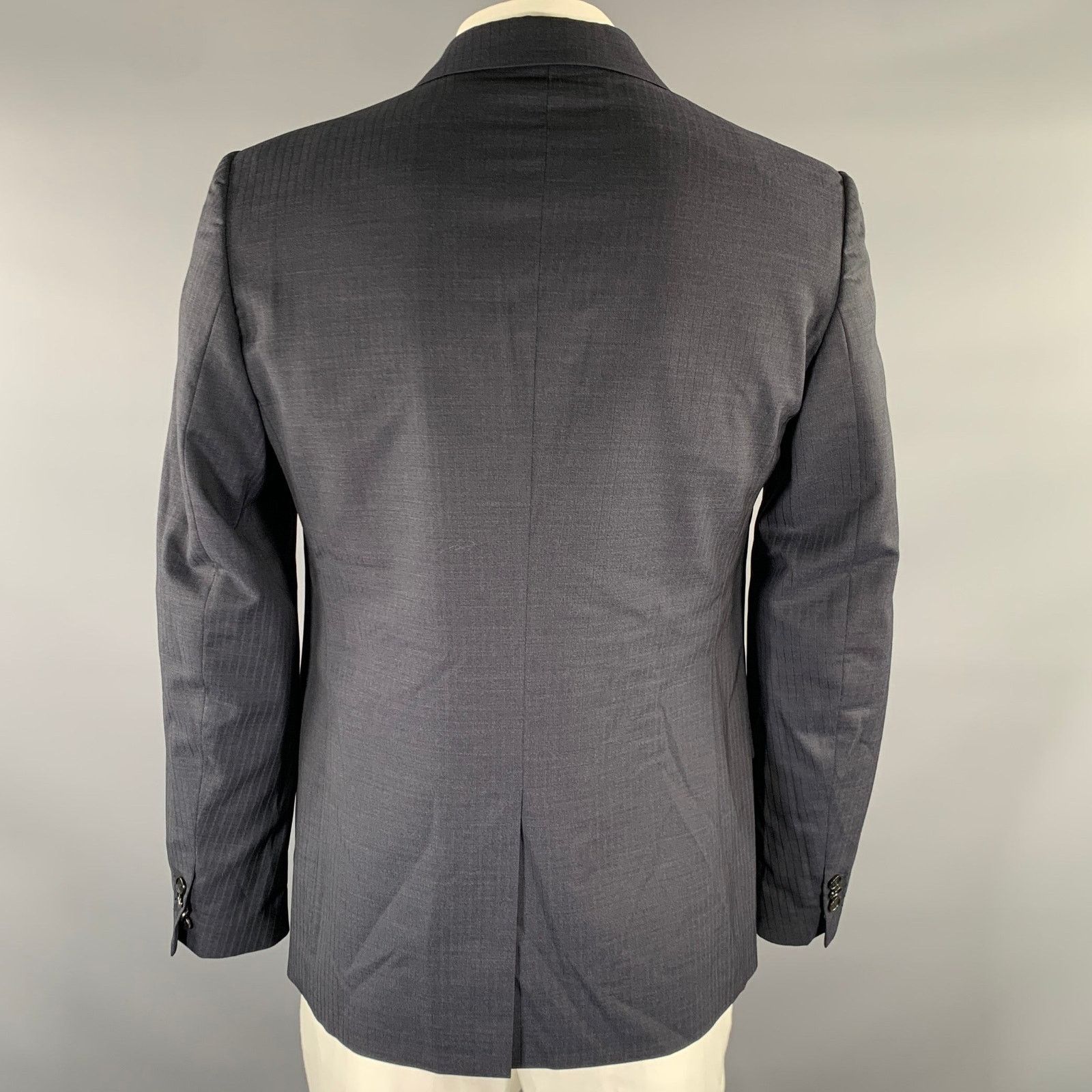 Maison Margiela MAISON MARGIELA 42 Charcoal Pinstripe Wool Sport Coat Size 42R - 4 Thumbnail