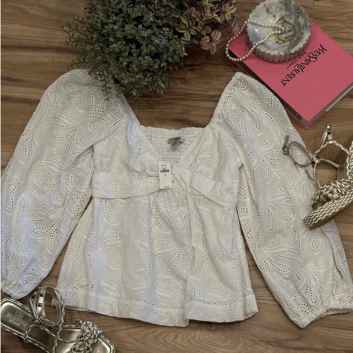Banana Republic NWT Banana Republic White long Sleeve Summer Blouse Size M Size M / US 6-8 / IT 42-44 - 1 Preview