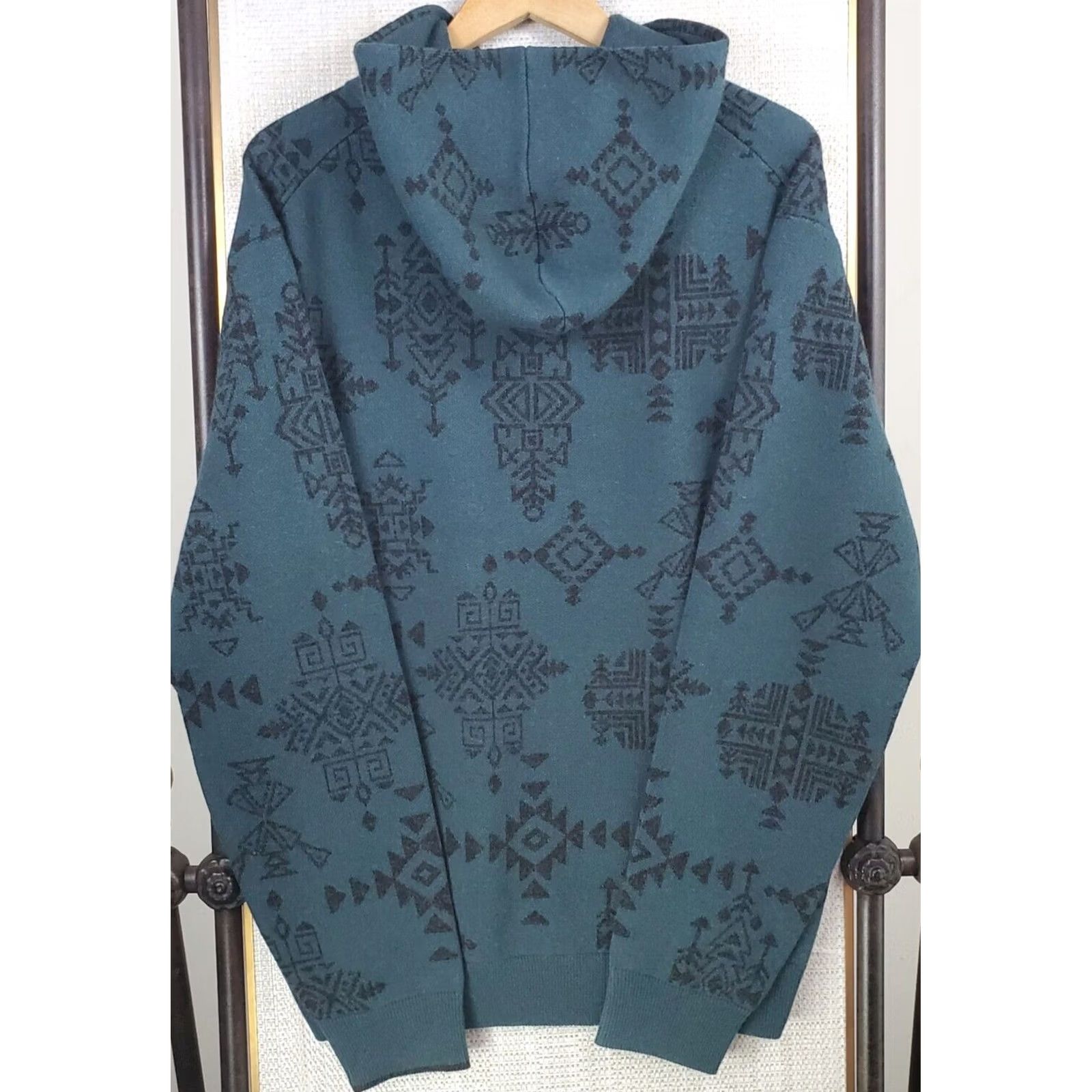 Vintage Greyson Mens Heavyweight Pullover Sweater Hooded Aztec Southwest Green XL Cashmere Wool Crew Neck Long Sleeve All Seasons Christmas NWT Size US XL / EU 56 / 4 - 7 Thumbnail