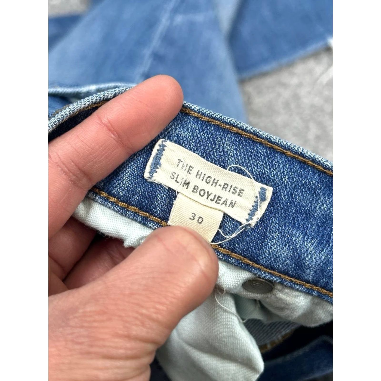 Madewell Madewell Jeans Womens 30 Blue Denim Distressed Slim High Rise Boyjean 5-Pocket City Preppy Jeans Size 30" / US 8 / IT 44 - 4 Thumbnail